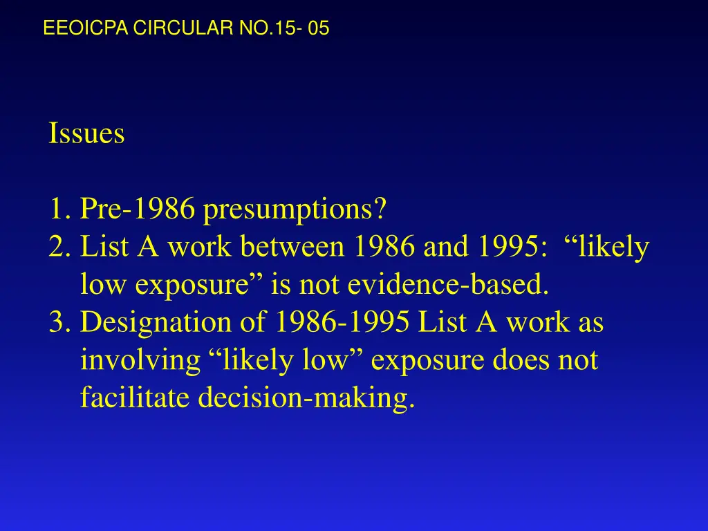 eeoicpa circular no 15 05 9