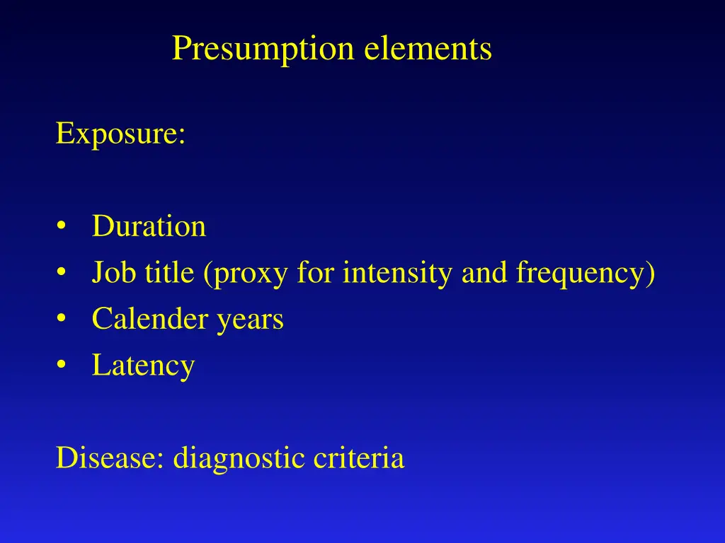 presumption elements