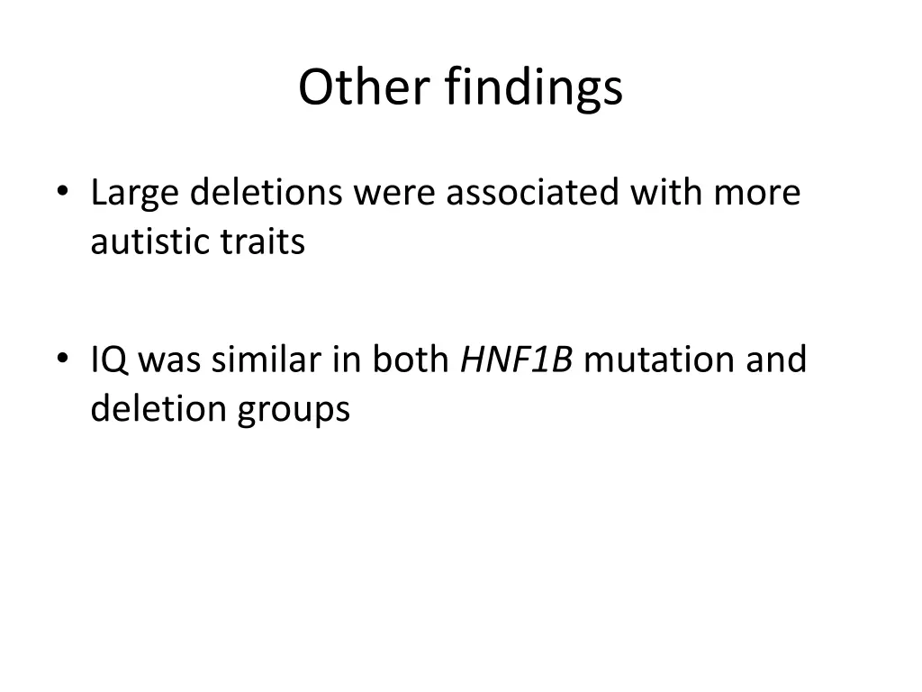 other findings