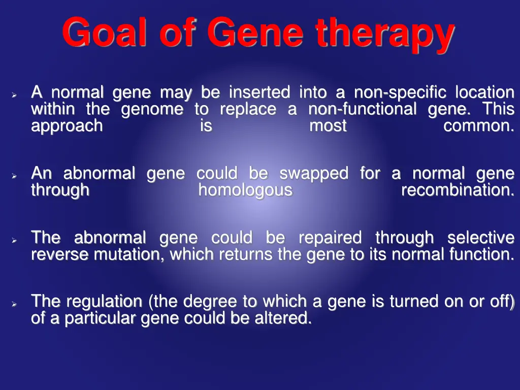 goal of gene therapy