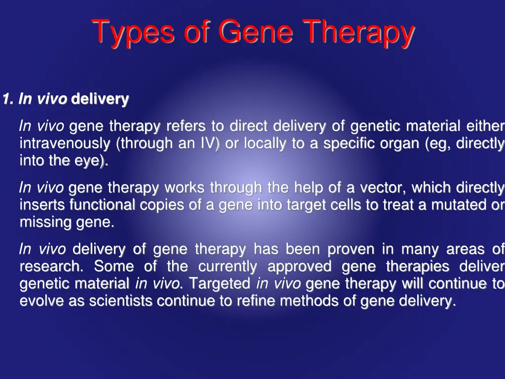 types of gene therapy 1
