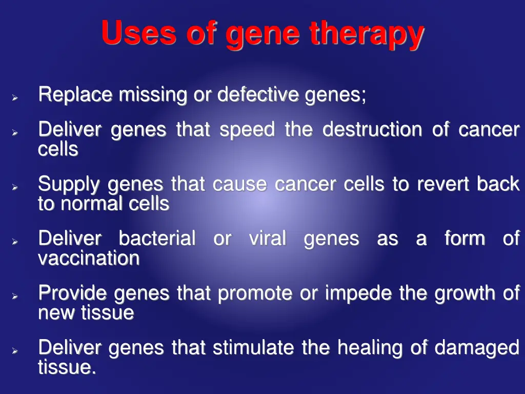 uses of gene therapy