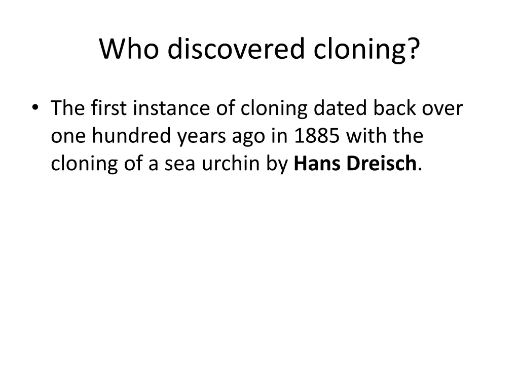 who discovered cloning