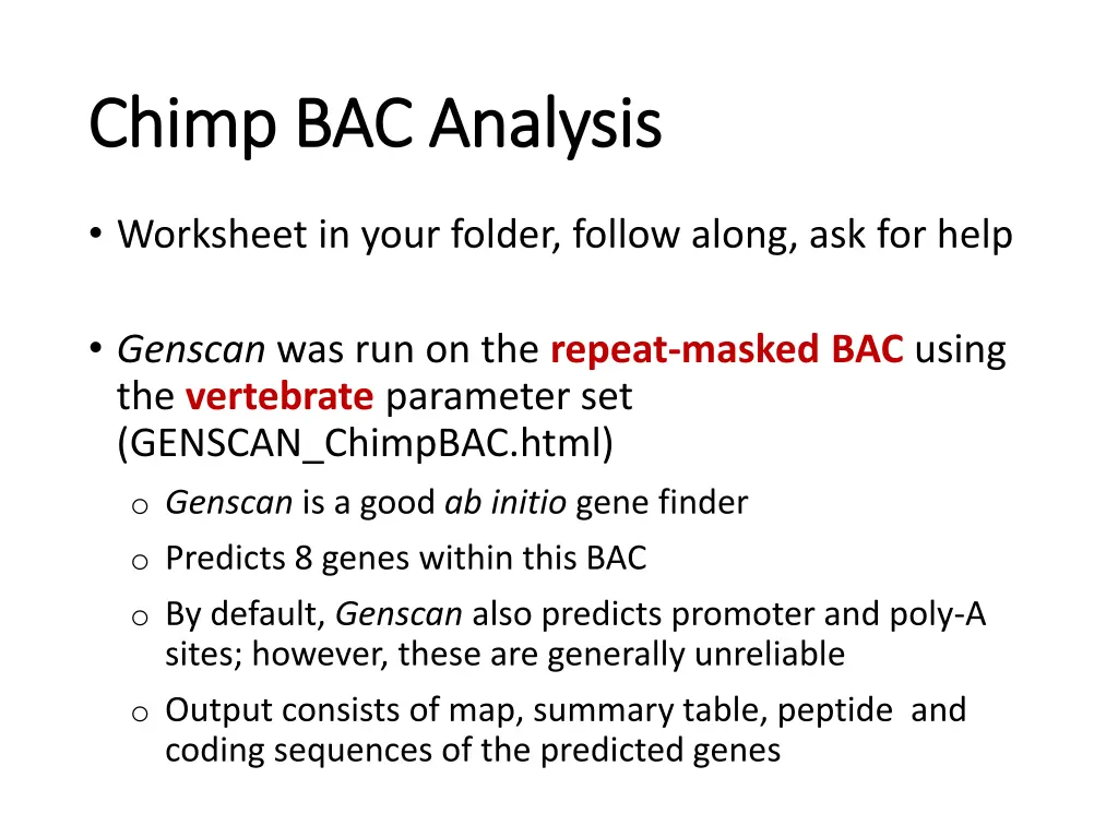 chimp bac analysis chimp bac analysis