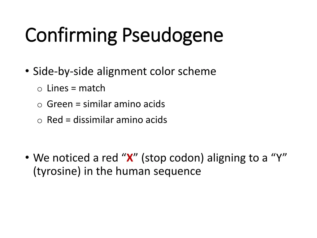 confirming pseudogene confirming pseudogene