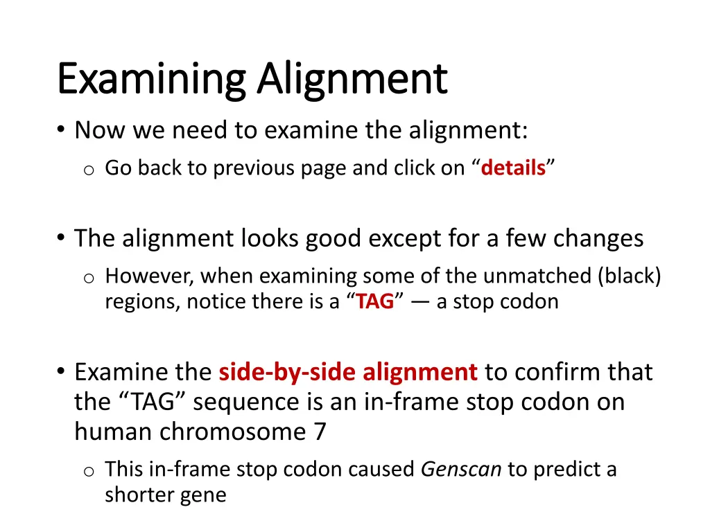 examining alignment examining alignment