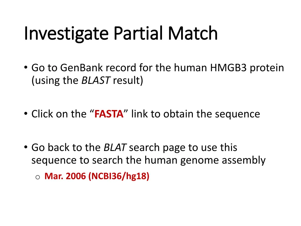investigate partial match investigate partial