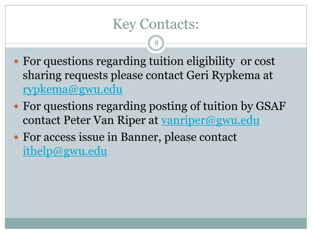 key contacts