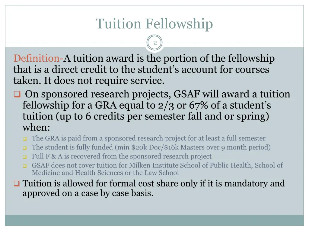 tuition fellowship