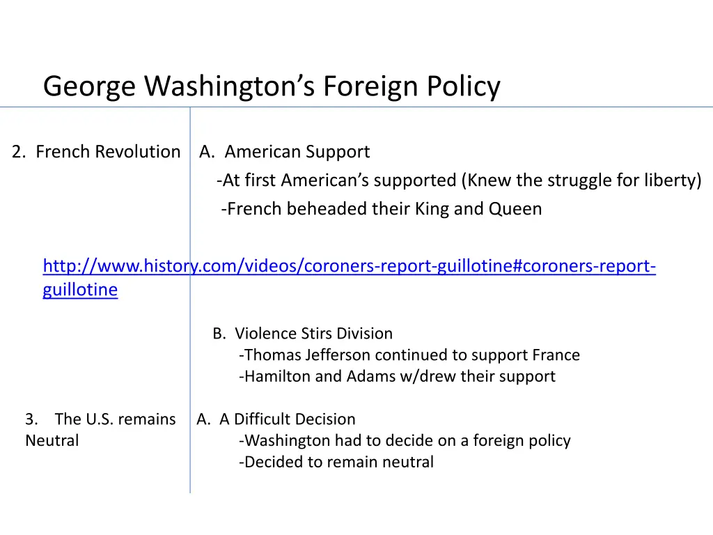 george washington s foreign policy