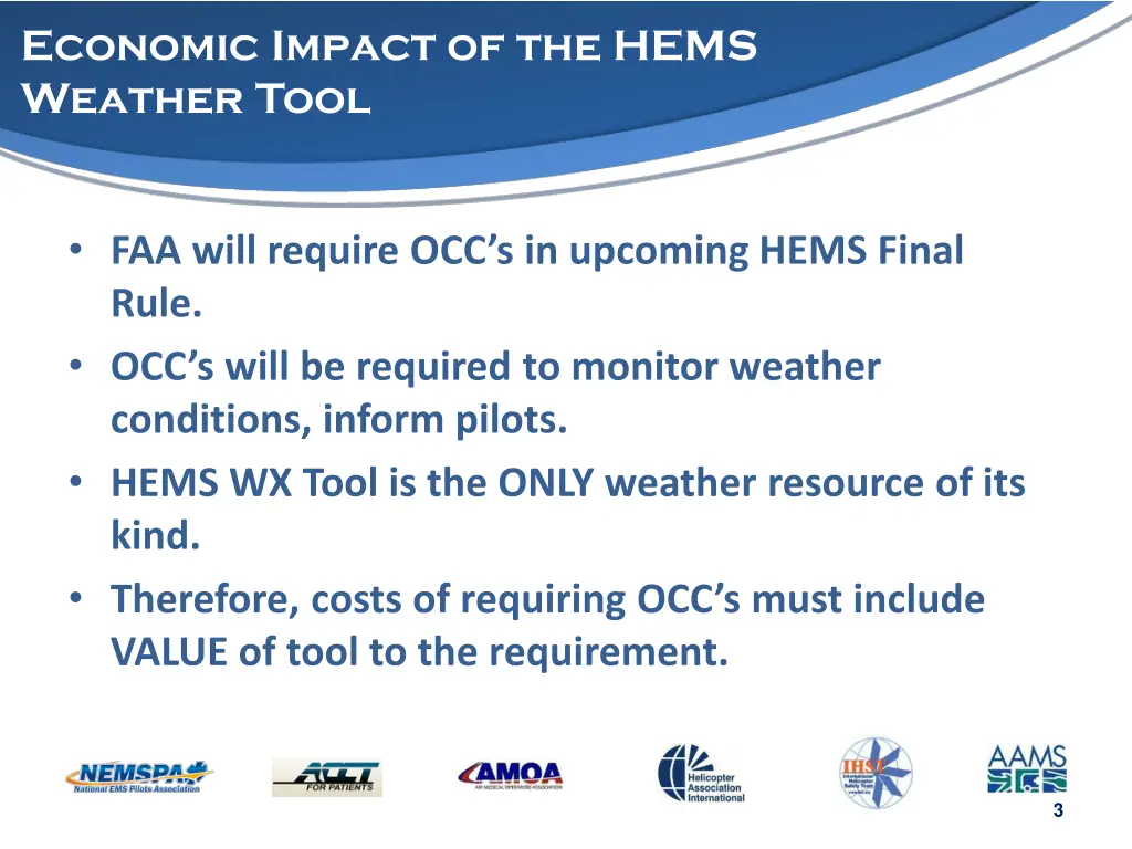 economic impact of the hems weather tool 1