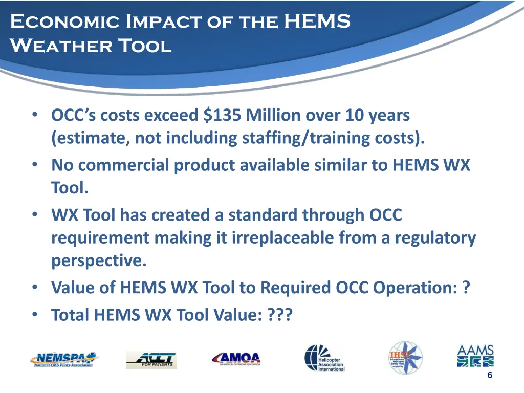 economic impact of the hems weather tool 4