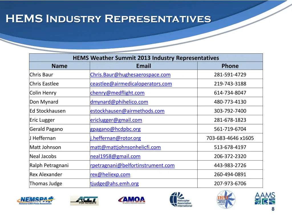 hems industry representatives