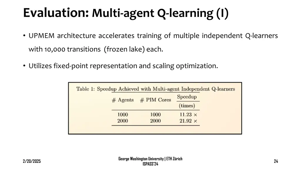 evaluation multi agent q learning i