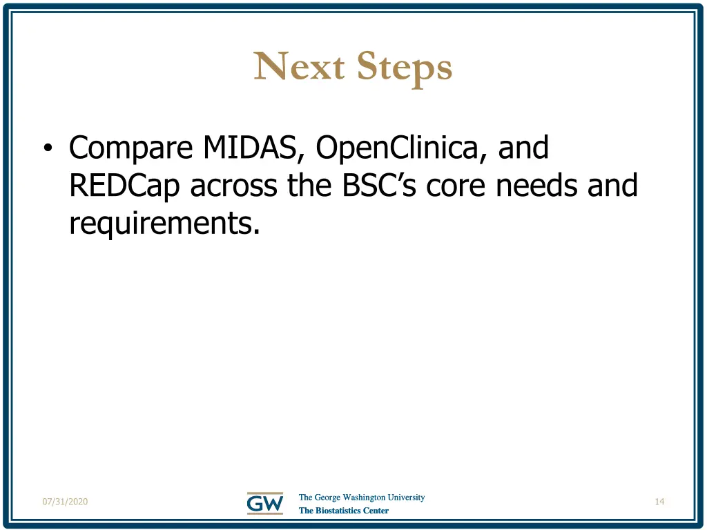 next steps