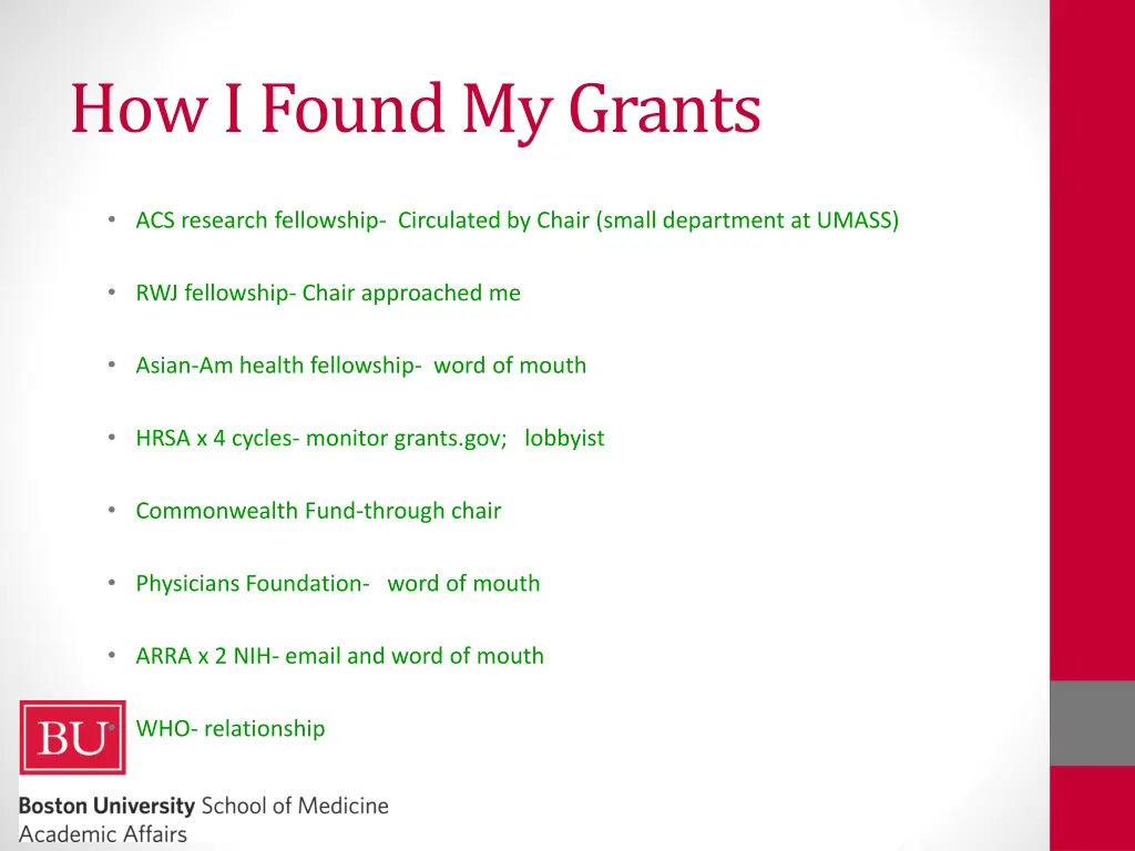 how i found my grants