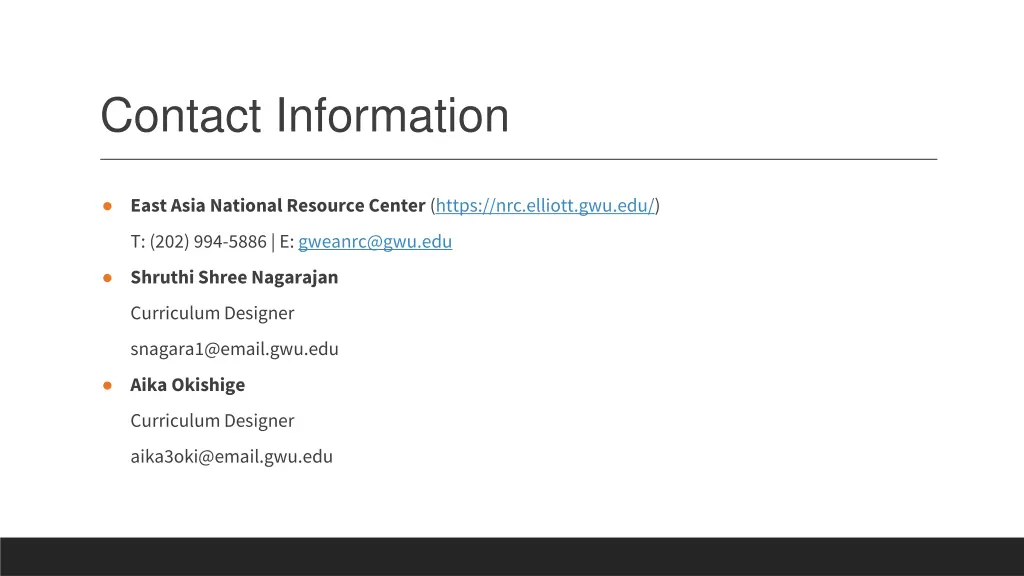 contact information