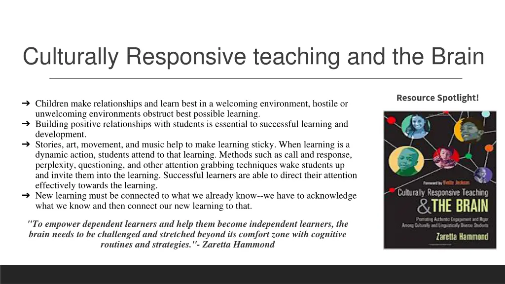 culturally responsive teaching and the brain