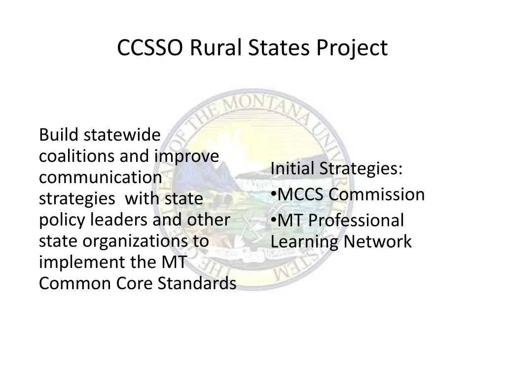 ccsso rural states project