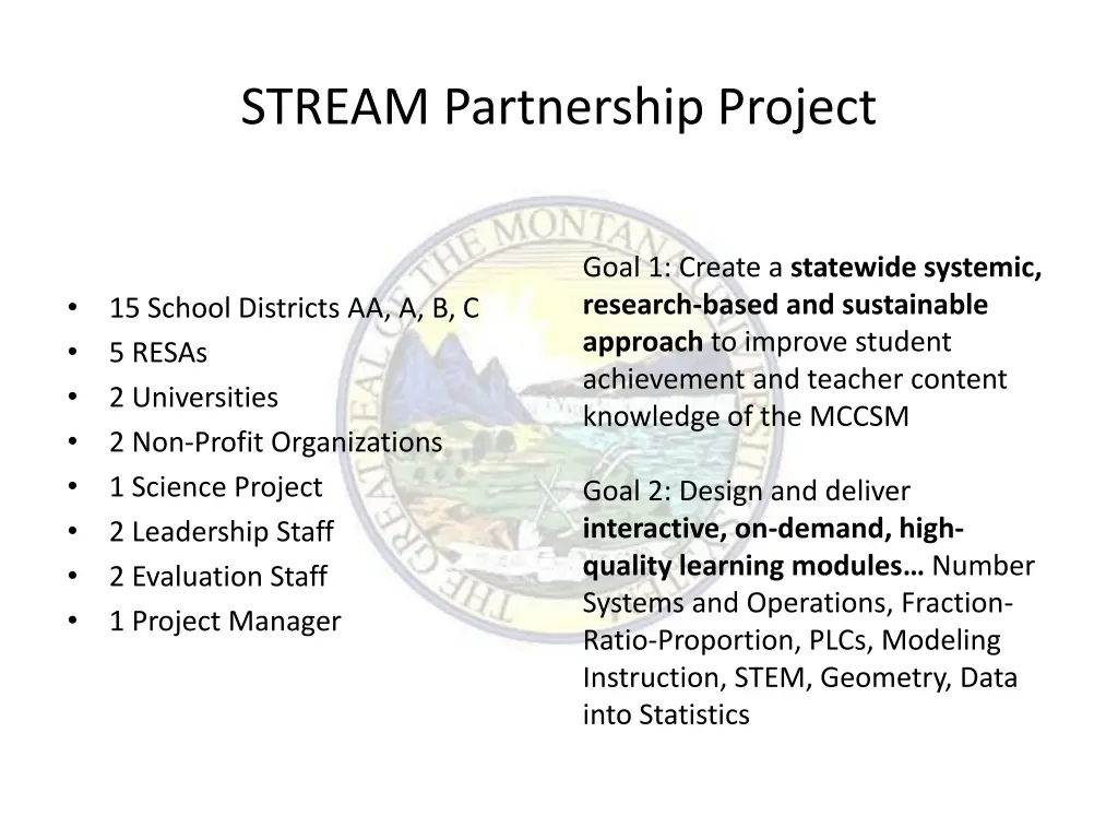 stream partnership project