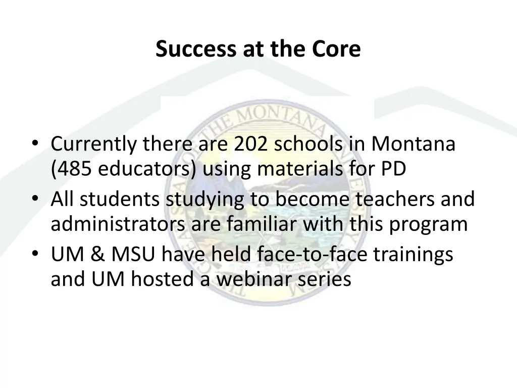 success at the core