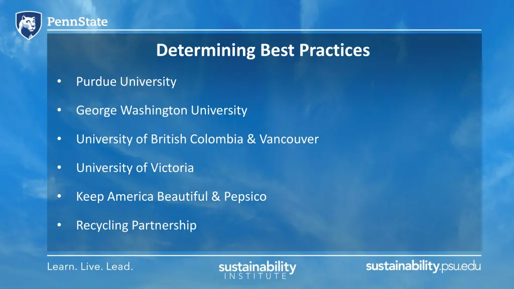 determining best practices