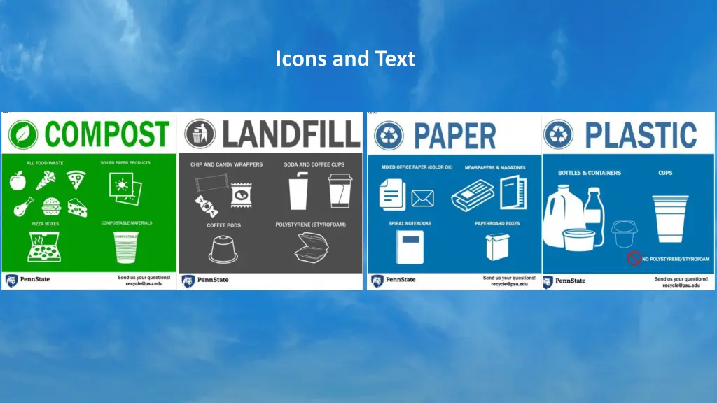 icons and text