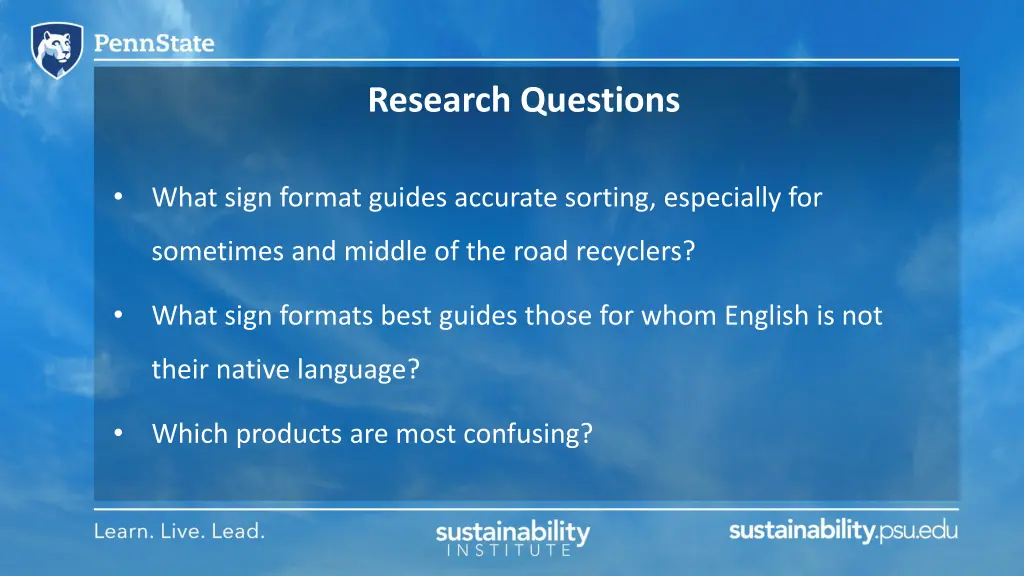 research questions