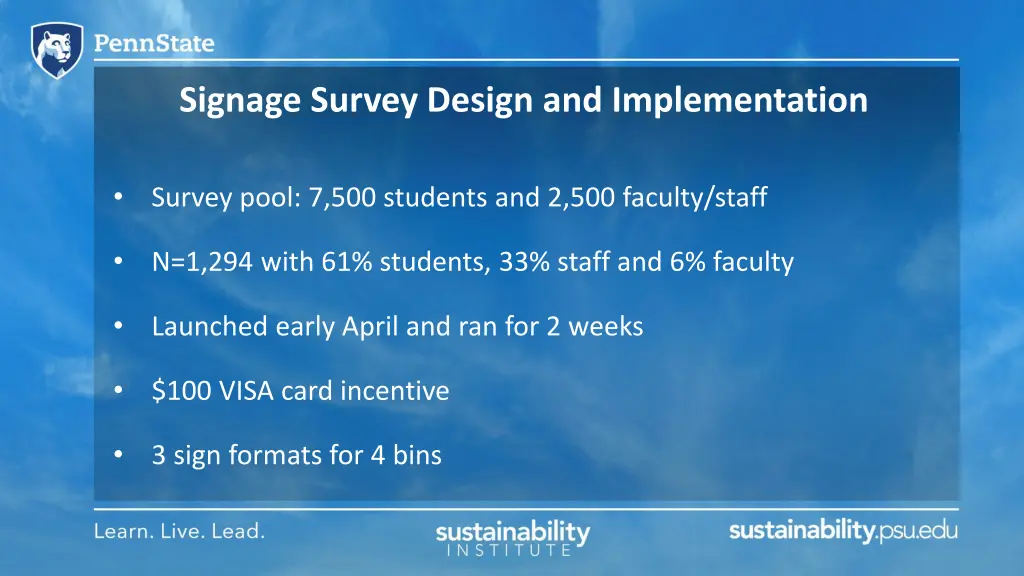 signage survey design and implementation