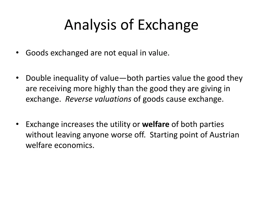 analysis of exchange 1