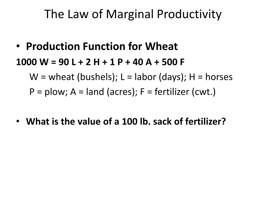 the law of marginal productivity