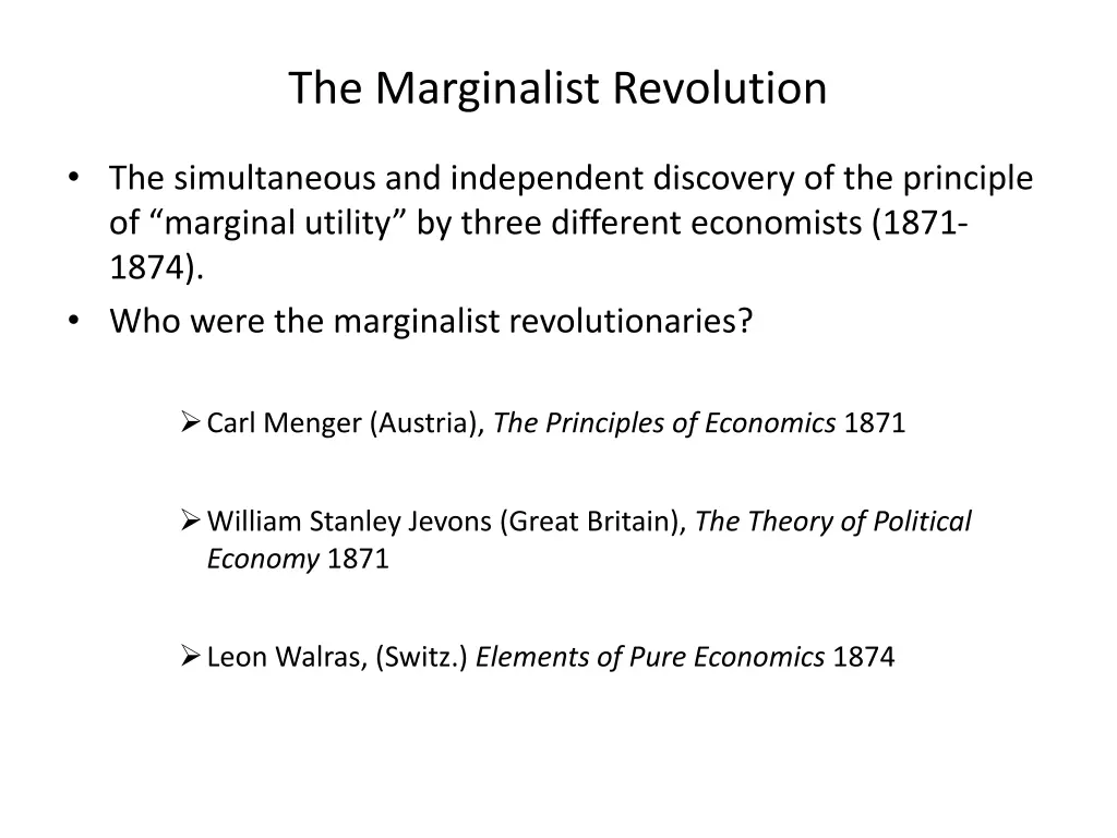 the marginalist revolution