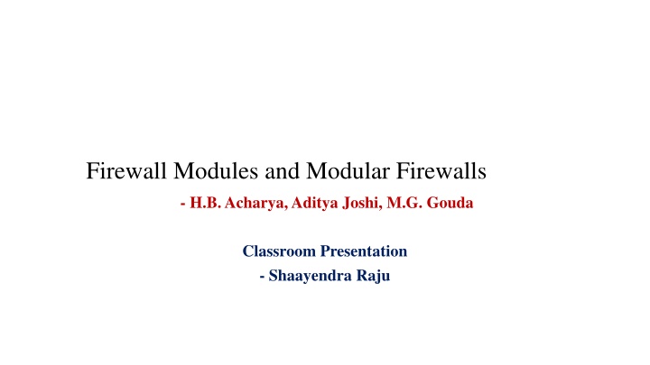 firewall modules and modular firewalls