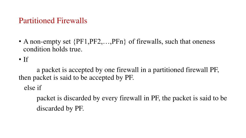 partitioned firewalls