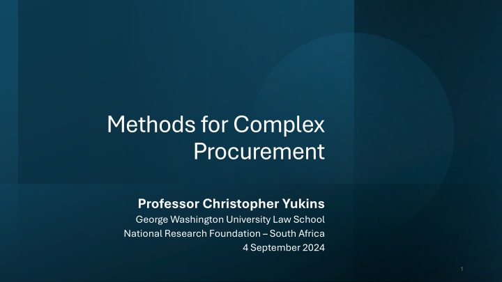 methods for complex procurement