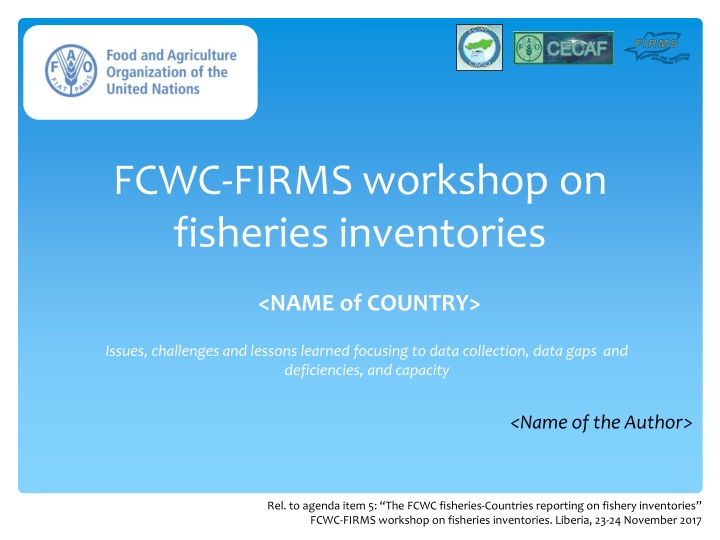 fcwc firms workshop on fisheries inventories