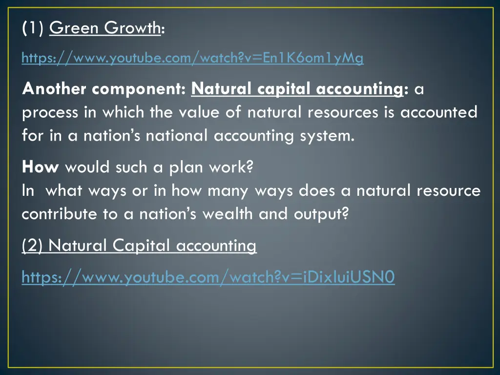 1 green growth