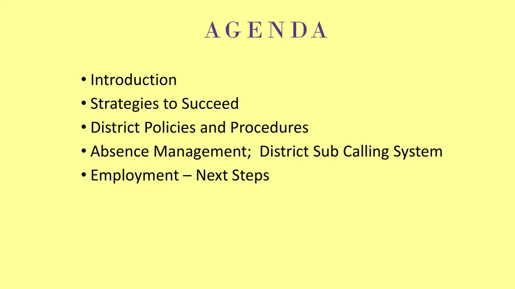 agenda