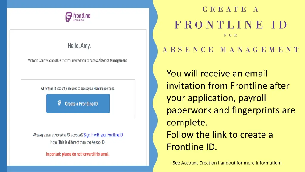 c r e a t e a f r o n t l i n e i d f o r