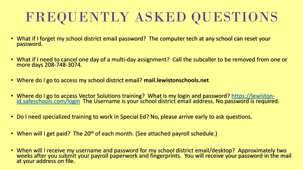 frequently asked questions