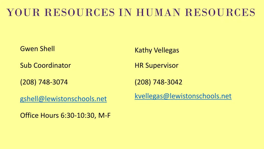your resources in human resources