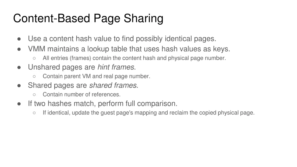 content based page sharing