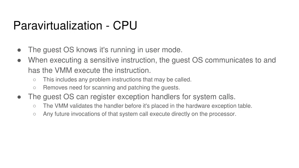 paravirtualization cpu
