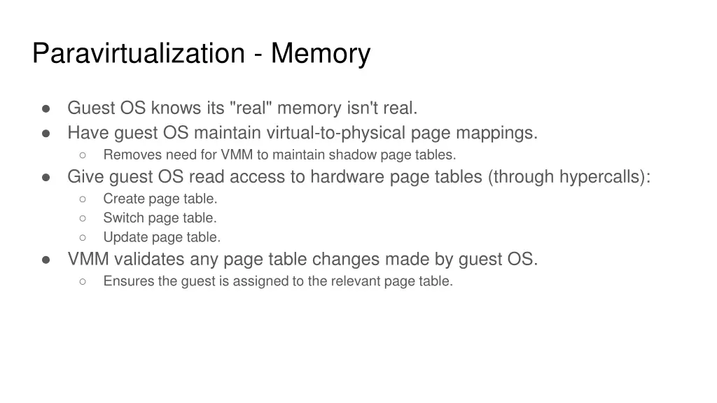 paravirtualization memory