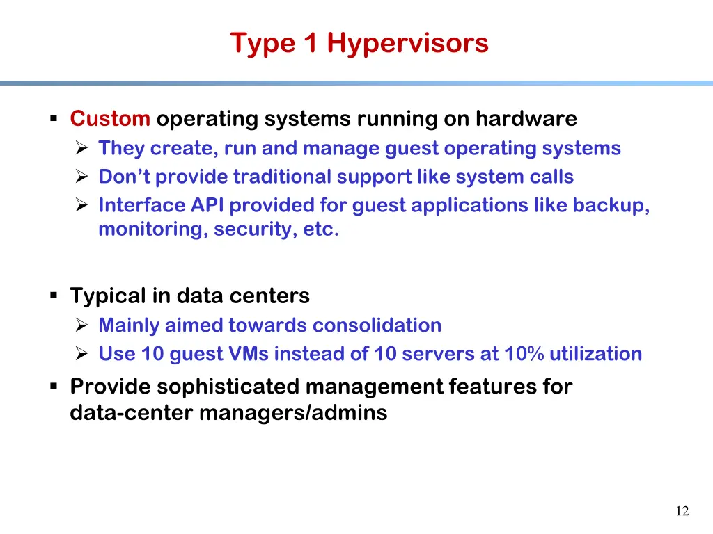 type 1 hypervisors