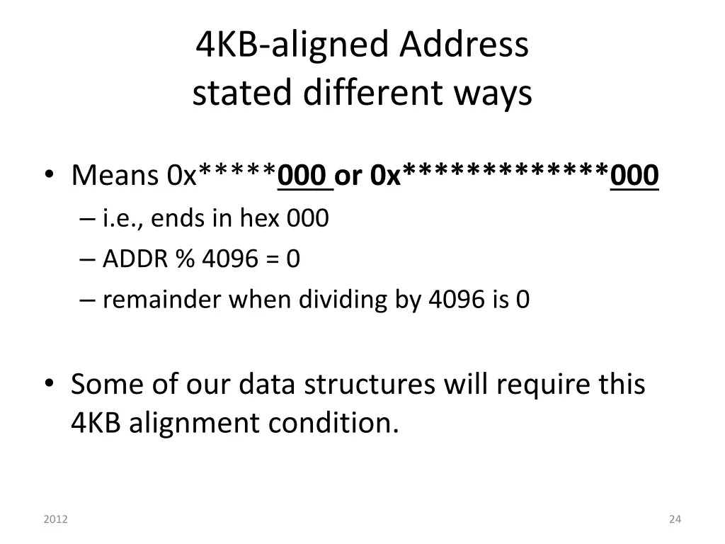 4kb aligned address stated different ways