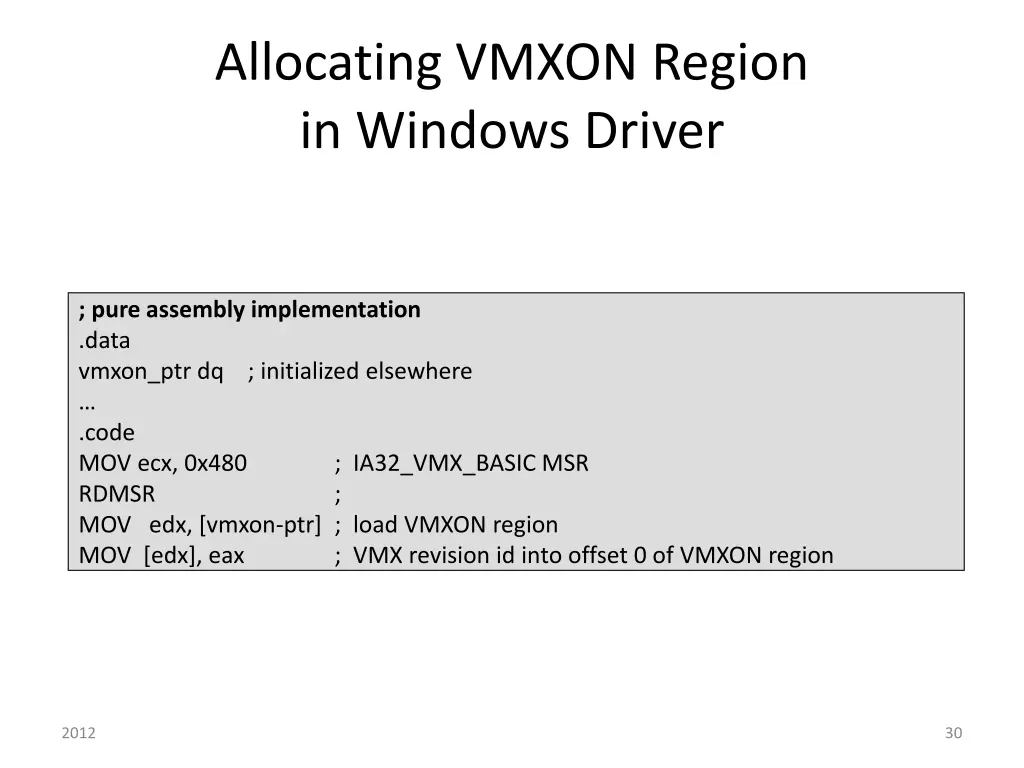 allocating vmxon region in windows driver 1