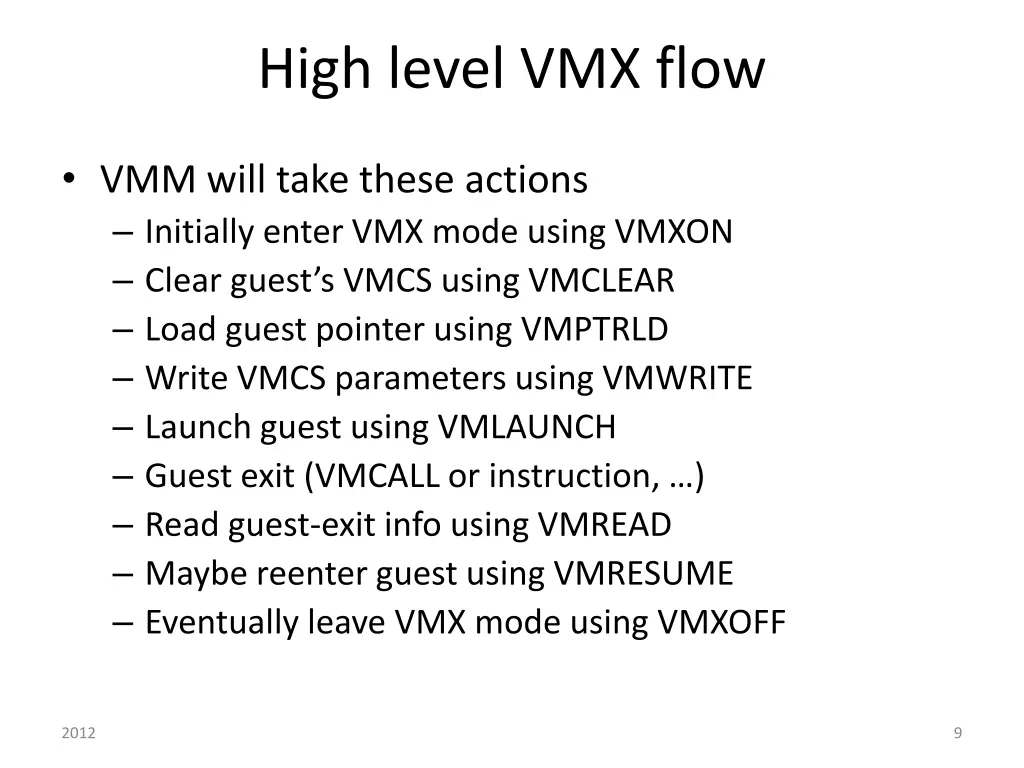 high level vmx flow