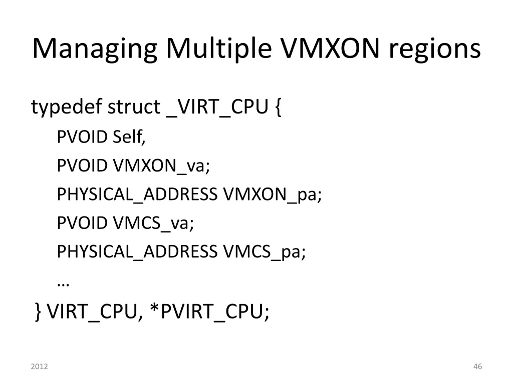 managing multiple vmxon regions