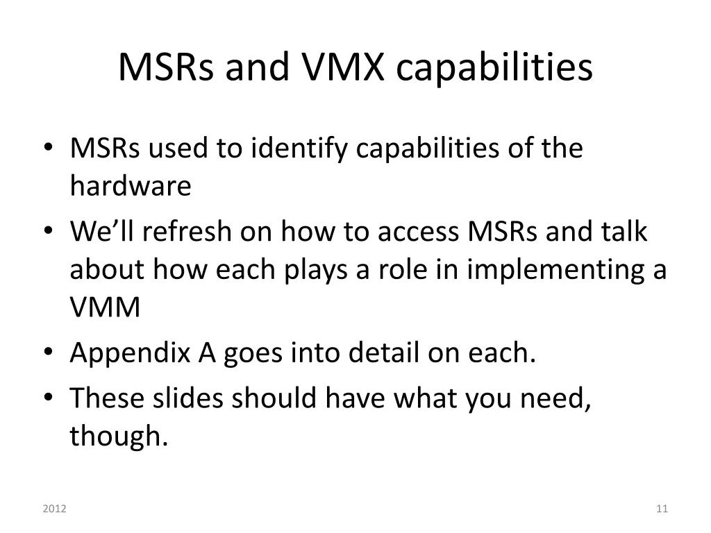 msrs and vmx capabilities